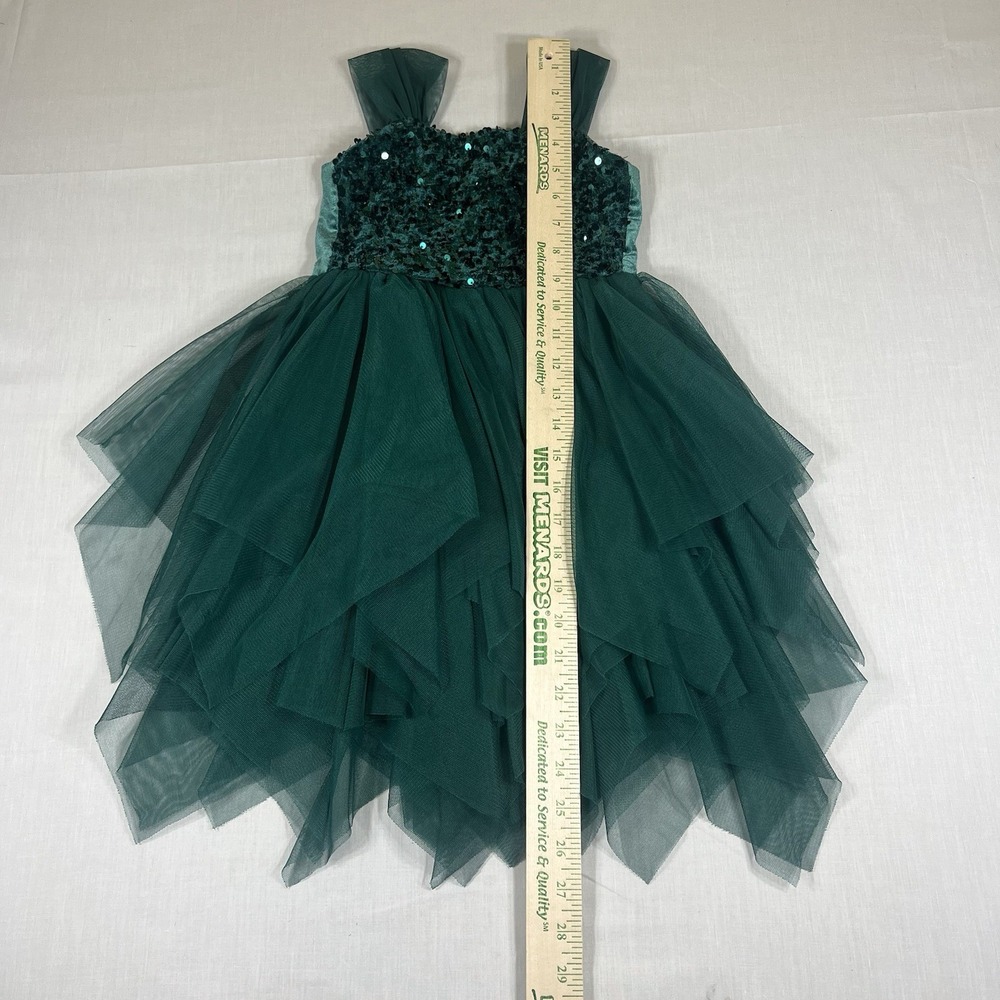 Cat & Jack Girls XS 4/5 Teal Sequin Tulle Party Dress Holiday Special Occasion - Picture 8 of 10